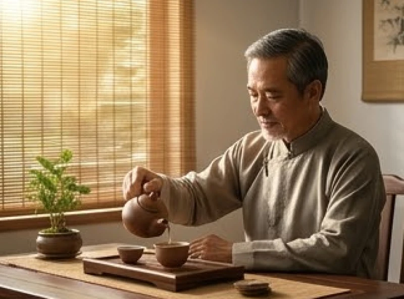 Người đàn ông trung niên trầm ngâm thưởng trà sau những năm tháng thanh xuân nỗ lực không ngừng nghỉ