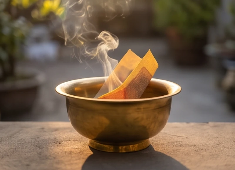 Gia đình thực hiện nghi thức hóa vàng và xả tang trong lễ Đại Tường để người sống trở lại sinh hoạt bình thường