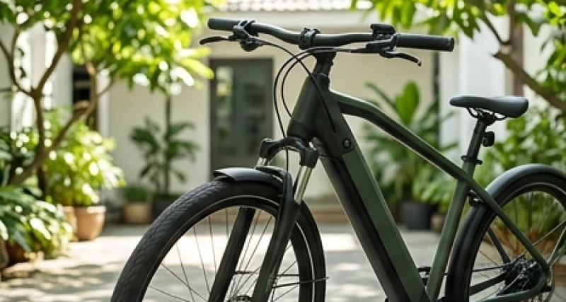 Xe đạp điện màu sơn đen nhám và xanh rêu mang lại sự an toàn cho tuổi Tân Mão khi di chuyển