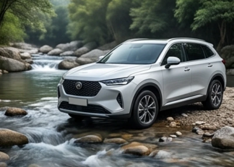 Phong thủy xe cho người tuổi Thân: Bảng tra cứu ngũ hành toàn diện 2 Chiếc xe ô tô màu trắng bạc sang trọng đỗ cạnh dòng suối tự nhiên thanh bình