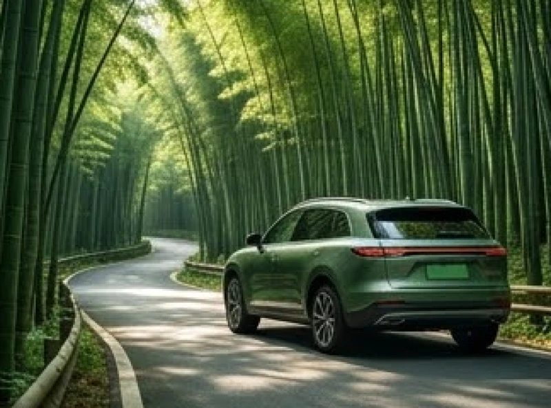 Chiếc xe ô tô màu xanh lá cây tượng trưng cho hành Mộc sinh Hỏa trong phong thủy