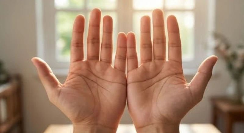 Ba đường chỉ tay dính nhau: Nhận diện chuẩn & luận giải nam nữ 5 Hai bàn tay ngửa lên để đối chiếu sự khác biệt về đường chỉ tay bẩm sinh và hiện tại