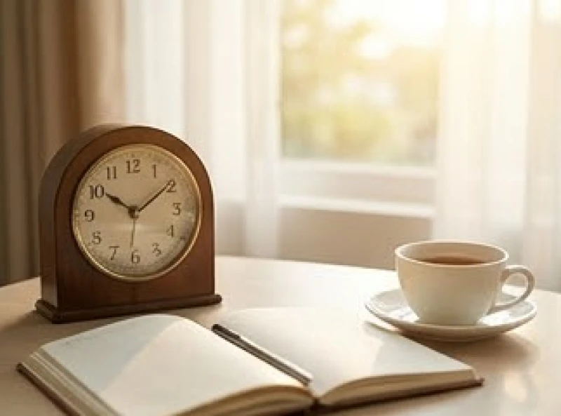 Giật mí mắt dưới là điềm gì? Giải mã 12h nam nữ & góc nhìn y học 4 Cuốn sổ ghi chép và chiếc đồng hồ gỗ cổ điển được đặt ngay ngắn trên mặt bàn cạnh khung cửa sổ đầy ánh sáng