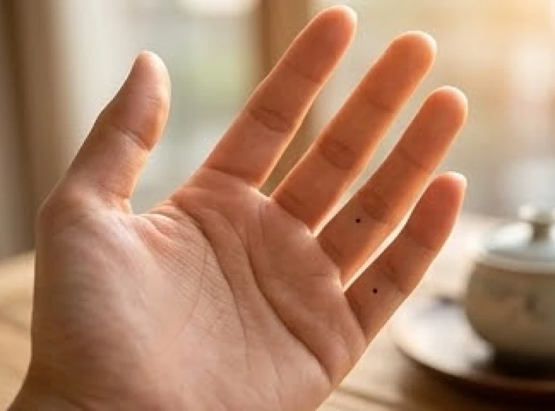 Một bàn tay ngửa lên với các nốt ruồi ở ngón tay được quan sát cẩn thận để luận giải tướng số