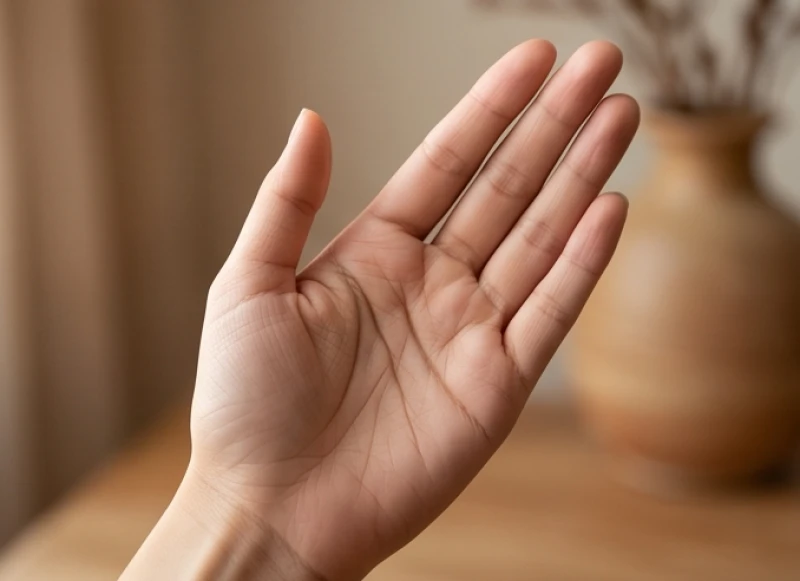 Bàn tay nữ giới thanh thoát với đường chỉ tay sắc nét thể hiện sự tự cường