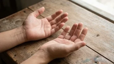 Hai bàn tay mở rộng để xác định xem chỉ tay trái hay tay phải trong nhân tướng học