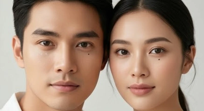 Cung tử tức trên khuôn mặt: Cách xem đường con cái và cải vận 2 Ánh mắt rạng rỡ của người đàn ông và phụ nữ thể hiện khí sắc cung tử tức khỏe mạnh theo quy tắc nam tả nữ hữu