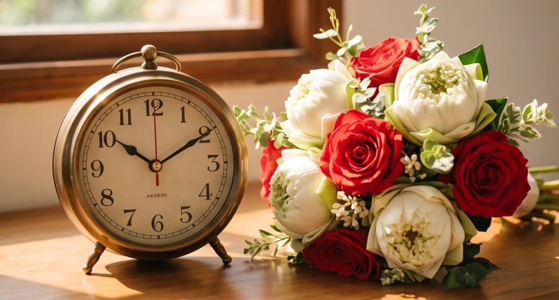 Chiếc đồng hồ cổ điển điểm đúng khung giờ hoàng đạo đẹp nhất để chú rể chính thức đón tân nương về dinh