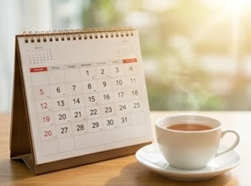Ù tai là điềm gì: Tra cứu theo giờ và góc nhìn y khoa 6 Cuốn lịch để bàn truyền thống và tách trà nóng gợi nhắc việc tra cứu điềm báo theo giờ âm lịch