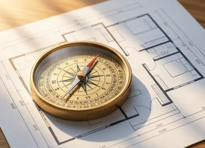 Mơ thấy mua nhà là điềm gì? Bảng số tài lộc và cách hóa giải 9 La bàn phong thủy đặt trên bản vẽ mặt bằng ngôi nhà để xác định hướng cửa chính chuẩn xác