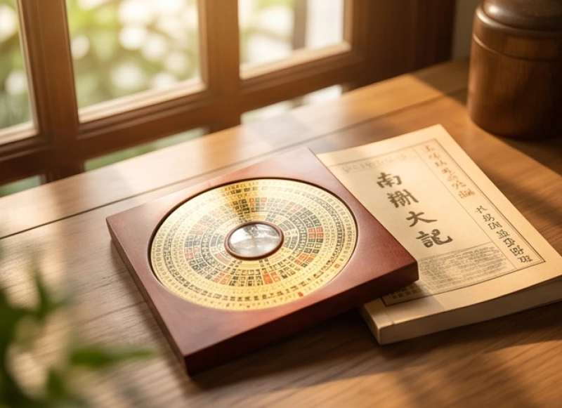 Tuổi Thìn khai trương ngày nào tốt: Giờ đẹp và văn khấn chuẩn 1 Cuốn lịch vạn sự và chiếc la bàn phong thủy bằng gỗ dùng để tra cứu ngày giờ hoàng đạo cho gia chủ