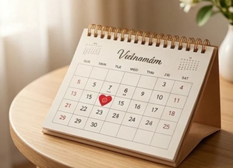 Cuốn lịch vạn niên được đánh dấu cẩn thận các ngày hoàng đạo thuận lợi cho việc tổ chức hỷ sự và kết hôn