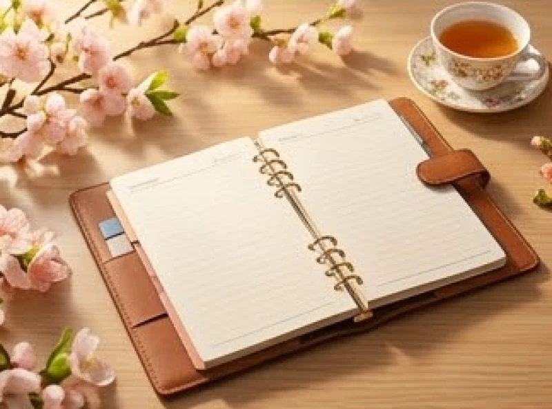 Cuốn sổ kế hoạch kinh doanh ghi chú cẩn thận các mốc thời gian quan trọng trong năm