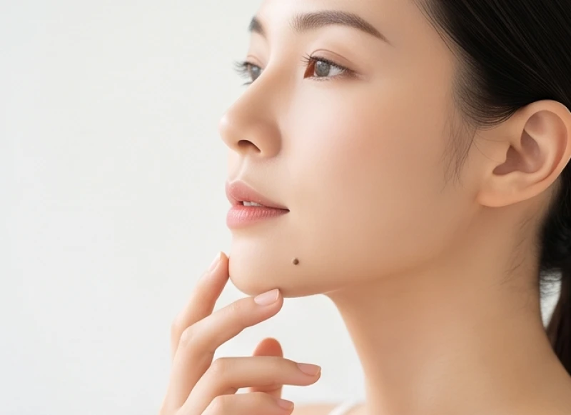 Nốt ruồi ở cằm nam và nữ: Ý nghĩa tướng số và lưu ý y khoa 1 Gương mặt người phụ nữ thanh tú với nốt ruồi nhỏ ở cằm dưới ánh sáng tự nhiên