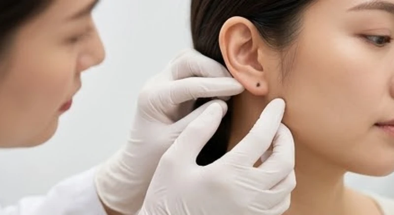 Nốt ruồi dưới tai: Luận giải tướng số và lưu ý kiêng kỵ khi tẩy 1 Chuyên gia nhân tướng học đang quan sát nốt ruồi dưới dái tai của khách hàng