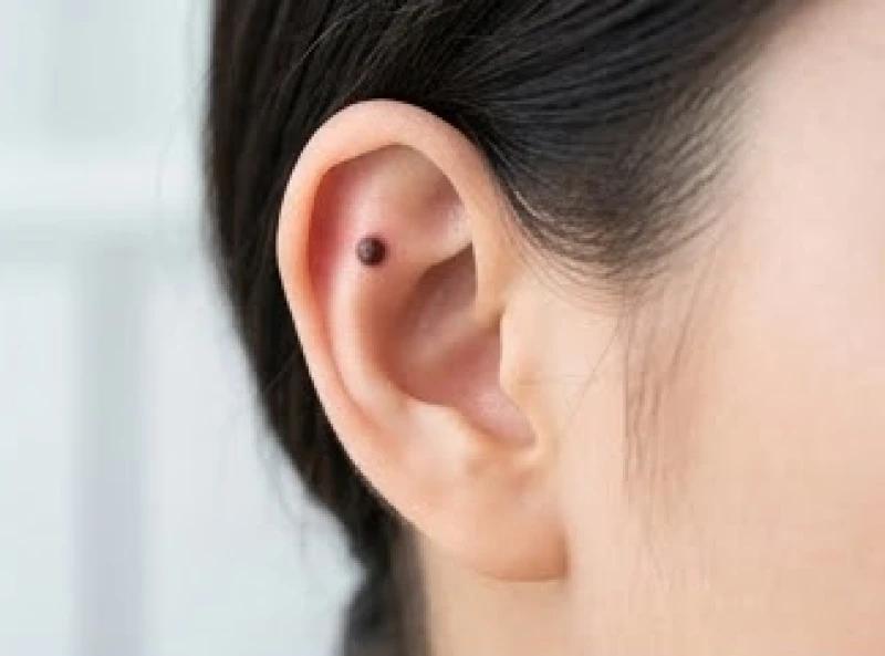 Đánh giá hình dáng và màu sắc nốt ruồi trên tai trái để nhận biết điềm báo nhân tướng học