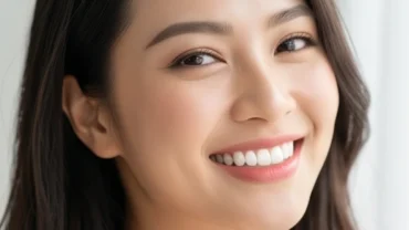 Phụ nữ có nụ cười tỏa sáng khoe hàm răng hạt lựu đều đặn khi xem tướng răng