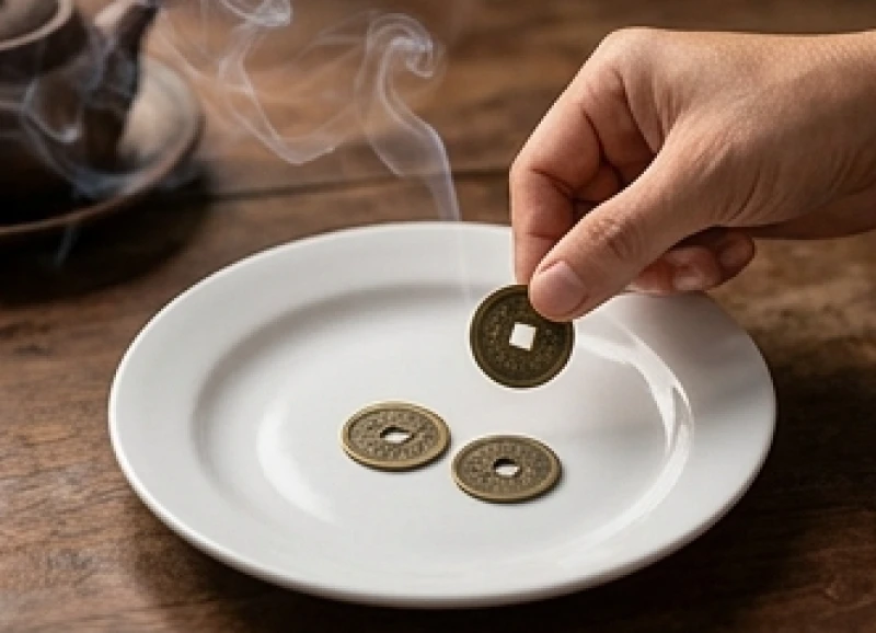 Tuổi Thân Động Thổ Ngày Nào Tốt: Lịch Ngũ Hành & Mâm Cúng 9 Gieo hai đồng xu âm dương vào đĩa để xin thần linh chấp thuận sau khi đọc xong văn khấn động thổ