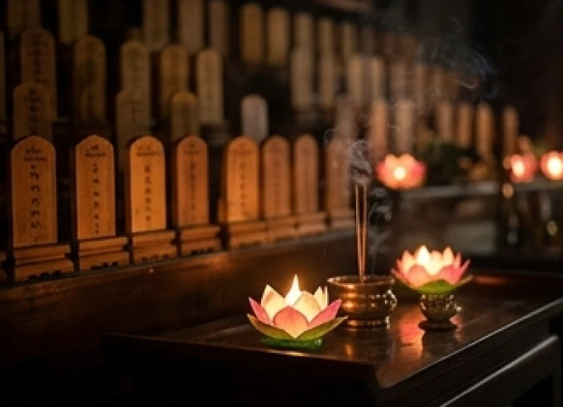 Văn khấn cầu siêu cho thai nhi tại chùa: Cách sắm lễ và thủ tục 6 Một góc thanh tịnh tại nhà vong trong chùa, nơi linh hồn các bé nương tựa và lắng nghe kinh Phật
