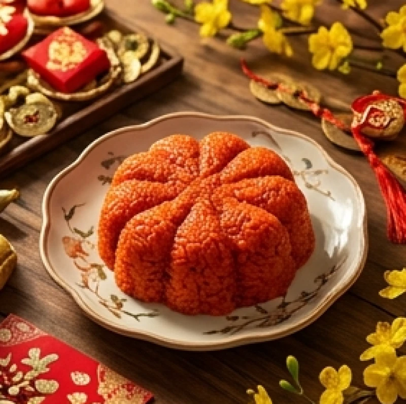Tuổi Dần kiêng gì trong ngày Tết: chuẩn xác theo nạp âm 9 Đĩa xôi gấc đỏ tươi được tạo hình đẹp mắt đặt ở vị trí trung tâm mâm cúng đầu năm