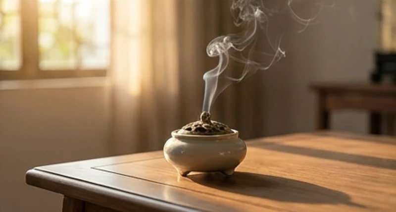 Dơi chết trong nhà là điềm gì: Ý nghĩa vị trí và cách dọn an toàn 7 Lư hương gốm sứ đang đốt trầm tỏa khói nhẹ nhàng giúp thanh lọc không gian sống