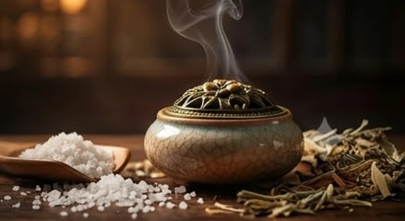 Làn khói tinh dầu mỏng manh lan tỏa trong không gian thanh tịnh giúp xua tan năng lượng trì trệ