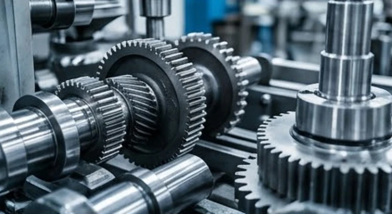 Bánh răng và thiết bị cơ khí bằng kim loại sắc bén trong nhà máy chế tạo công nghiệp