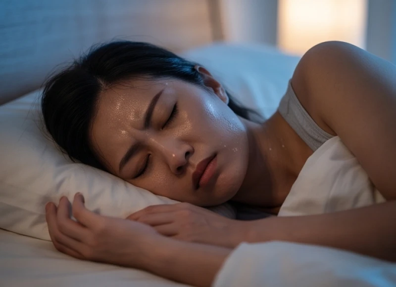 Giải Mã Giấc Mơ Bị Ma Nhập: Phân Biệt Bóng Đè & Cách Hóa Giải 2 Cô gái nhăn mặt vã mồ hôi khi đang chìm sâu trong một giấc mộng dài đầy áp lực