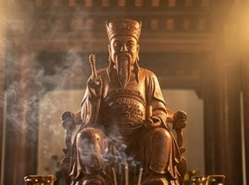 Văn khấn bán khoán con vào chùa: Sắm lễ vật và thủ tục đầy đủ 1 Tượng Đức Chúa Ông trang nghiêm tại gian thờ trong ngôi chùa cổ kính ở Việt Nam