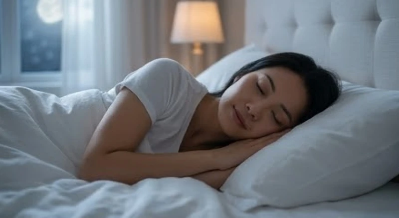 Cô gái với nét mặt thanh thản chìm vào giấc ngủ, bắt đầu hành trình tiềm thức để giải mã giấc mơ thấy em bé sơ sinh