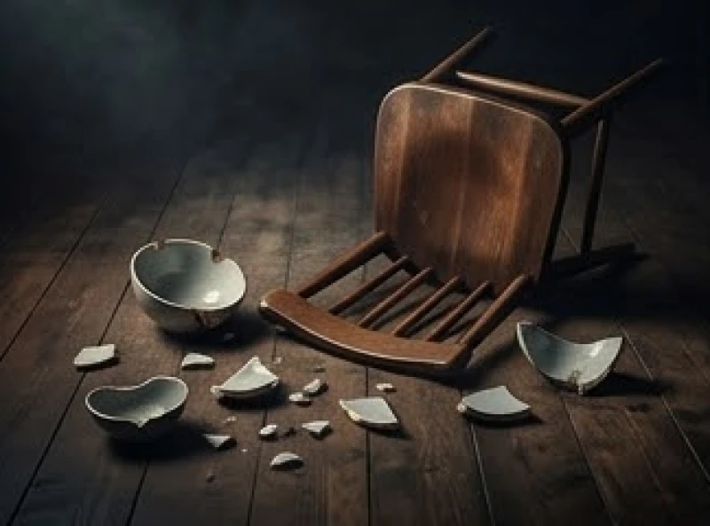 Mơ thấy đồ vật bị hỏng: Ý nghĩa từng loại và con số may mắn 1 Nhiều mảnh vỡ của bát đĩa và ghế gỗ vương vãi trên sàn nhà tượng trưng cho giấc mơ thấy đồ vật bị hỏng