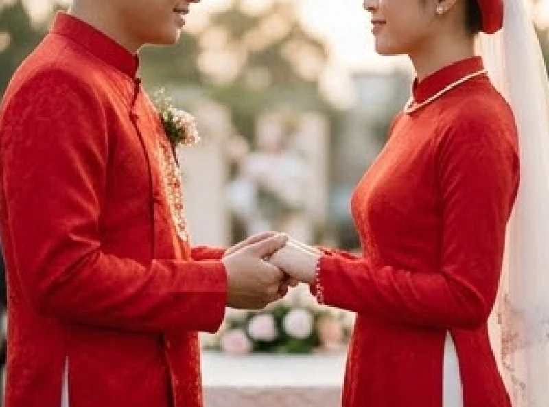 Bàn tay cô dâu và chú rể đan vào nhau trong hôn lễ thể hiện khao khát gắn kết nội tâm