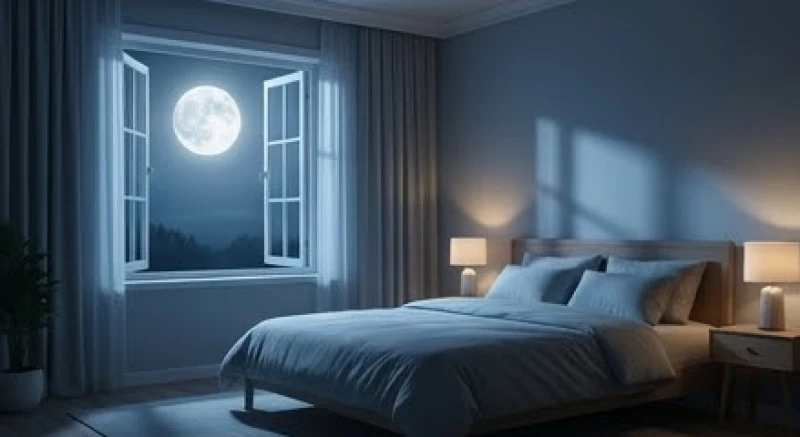 Mơ thấy mặt trăng: Giải mã ý nghĩa điềm báo và cách hóa giải 1 Ánh trăng sáng dịu chiếu qua khung cửa sổ vào phòng ngủ mang năng lượng xoa dịu