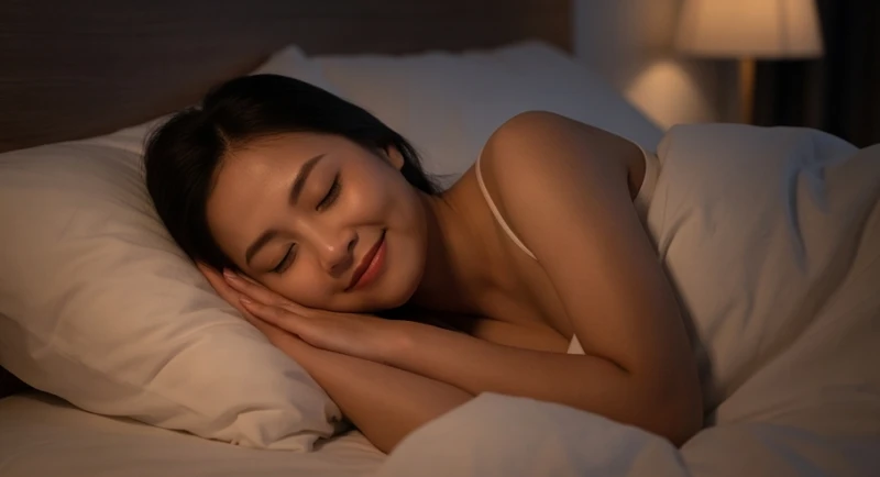 Mơ thấy người mình thích: Giải mã tâm lý và hướng xử trí thực tế 2 Cô gái ngủ say sưa với nụ cười nhẹ trên môi thể hiện khao khát tình cảm