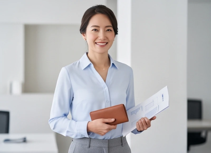 Người phụ nữ châu Á với phong thái tự tin và thịnh vượng tượng trưng cho tài lộc từ nốt ruồi ở nách trái