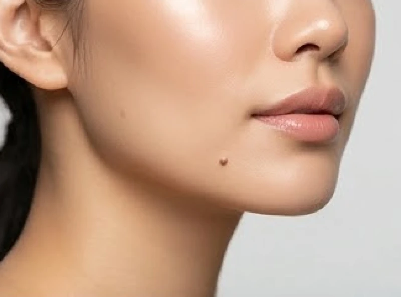 Nốt ruồi ở xương quai hàm: Giải mã vị trí và chi phí tẩy 1 Cận cảnh nốt ruồi ở xương quai hàm giúp nhận diện đặc điểm phong thủy