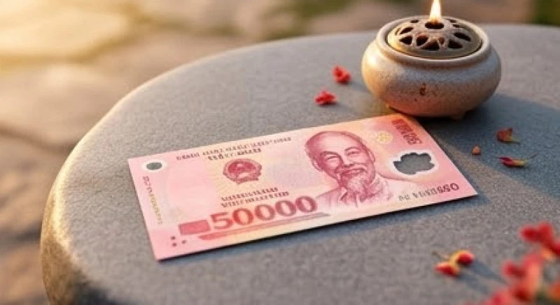 Sắc đỏ hồng rực rỡ của tờ tiền 50 nghìn tượng trưng cho hành Hỏa và những tin vui hỷ sự