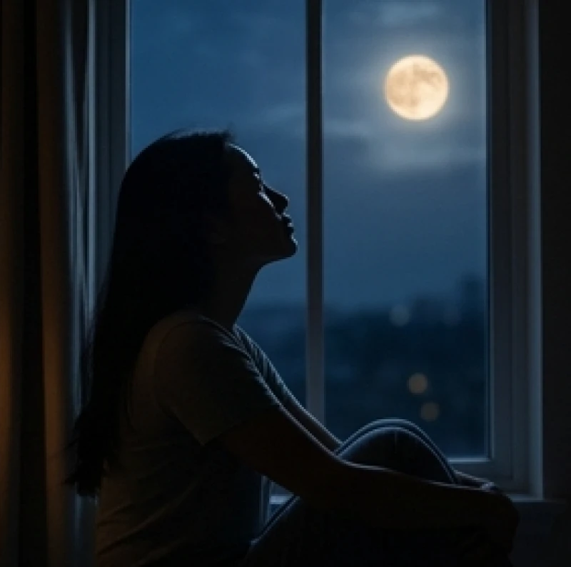 Hình bóng người phụ nữ đang ngồi suy ngẫm về ý nghĩa mơ thấy chết chóc và những thay đổi sắp tới
